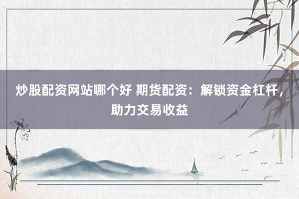炒股配资网站哪个好 期货配资：解锁资金杠杆，助力交易收益